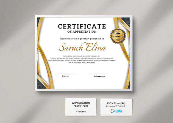 Download Elegant Gold Certificate Template - Certificate template Collection