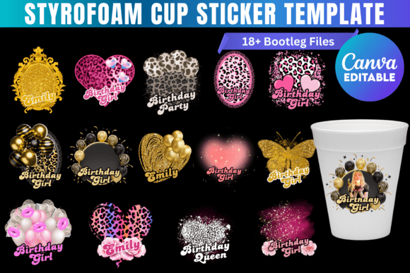 Download Styrofoam Cup Stickers Canva Template - Styrofoam cup Collection