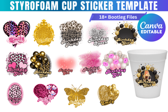 Download Styrofoam Cup Sticker Canva Template - Styrofoam cup Collection