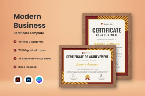 Download Modern Business Certificate Template V2 - Certificate template Collection